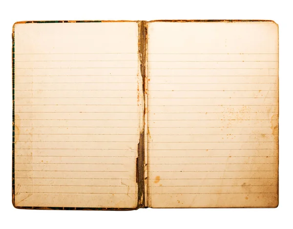 Izolovaný Starodávný Starožitný Notebook — Stock fotografie