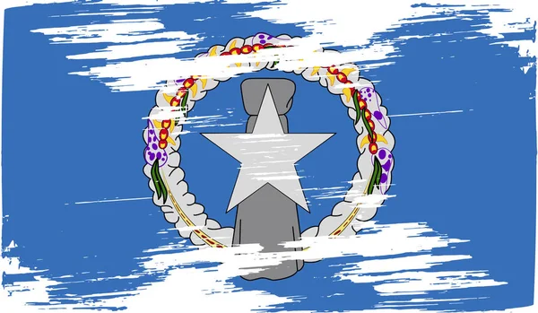 Vlag Van Mariana Islands Met Oude Textuur Illustratie — Stockfoto