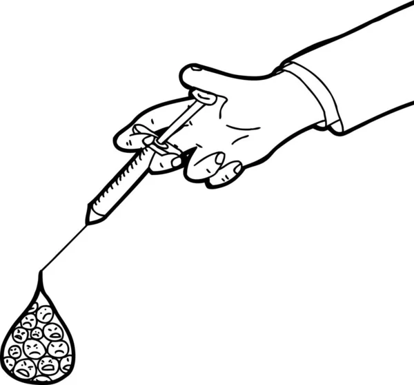 Overzicht Cartoon Van Zieke Cellen Van Het Bloed Injectiespuit — Stockfoto