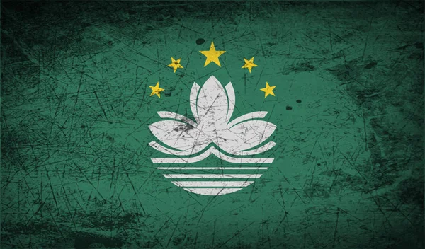 Bandeira Macau Com Textura Antiga Ilustração — Fotografia de Stock