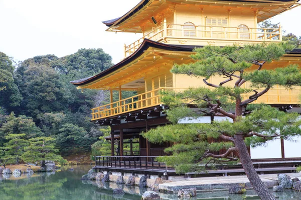 Chrám Kinkakuji Zlatý Pavilon Japonském Kjótu — Stock fotografie