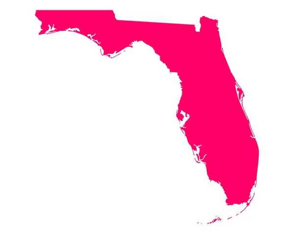 Kaart Van Florida Platte Grafische Illustratie Van Eenvoudige Geografie Kaart — Stockfoto