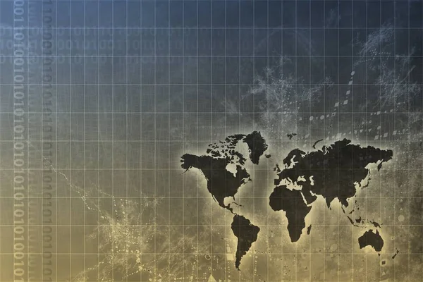 Contexto Abstrato Crescimento Mundial Corporativo Com Mapa — Fotografia de Stock