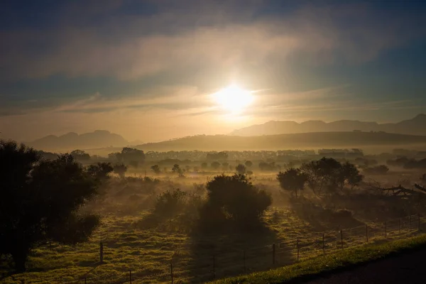 Campos Amanecer Cerca Ciudad Del Cabo Sudáfrica — Foto de Stock