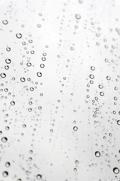 Druppels Regen Het Schuine Raam Glas Ondiep Dof — Stockfoto