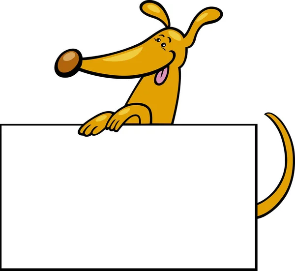 Cartoon Illustration Funny Dog White Card Board Greeting Business Card — Stock Photo, Image