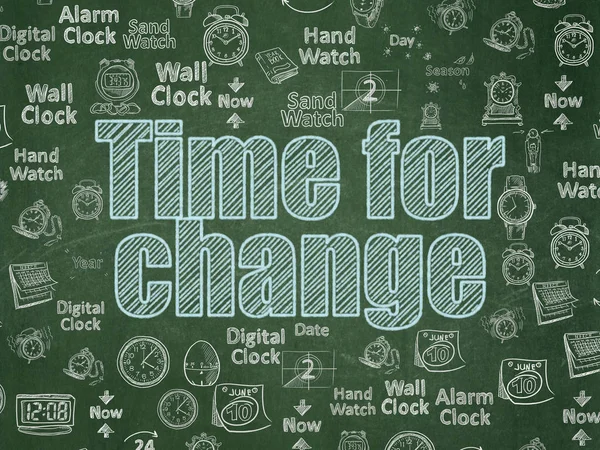 Time Concept Chalk Blue Text Time Change School Board Background — Stock Photo, Image