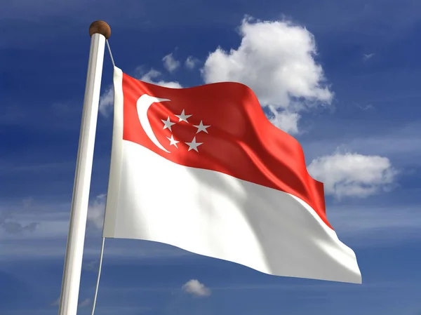 Singapore Flag Clipping Path Computer Generated Image — Stock Photo, Image