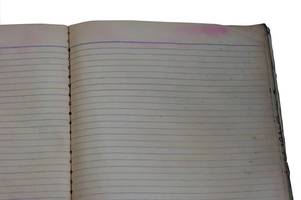 Starší Notebook Přírodním Hnědým Povrchem — Stock fotografie