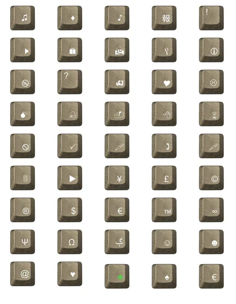 Chave Computador Teclado Com Letra Número Símbolos — Fotografia de Stock