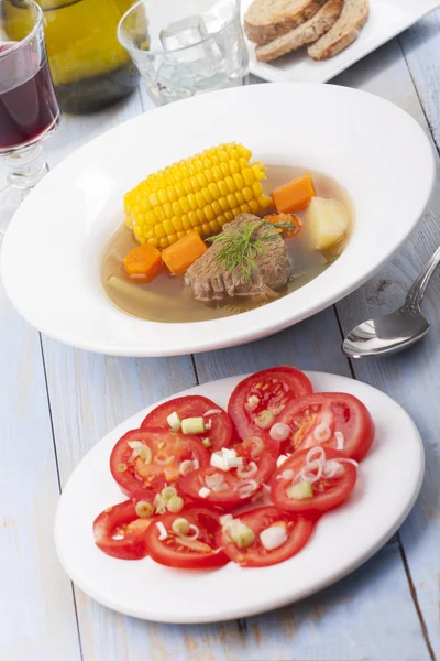 Cazuela Chiliană Salată Roșii — Fotografie, imagine de stoc