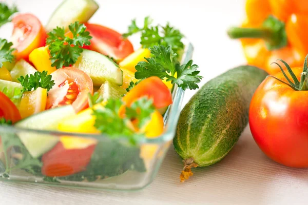 건강에 신선한 야채는 접시에 — 스톡 사진
