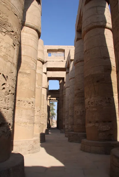 Colunas Salão Principal Templo Karnak Luxor Egito — Fotografia de Stock