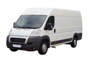 new white lorry van isolated, with blank place for text clipart