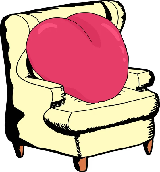 Herzförmiges Objekt Sitzt Auf Einem Sofa — Stockfoto