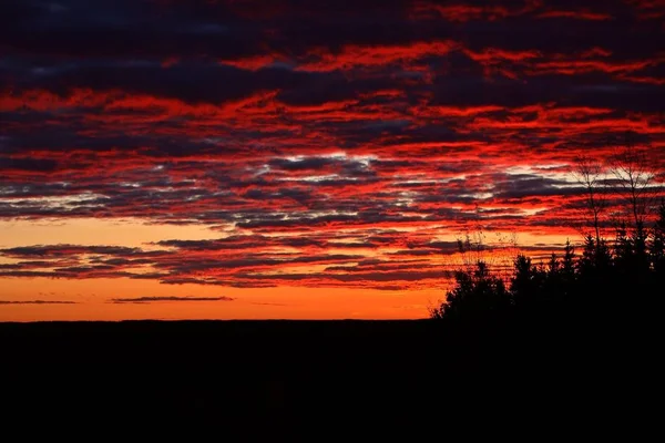 Kleurrijke Zonsondergang Noord Saskatchewan — Stockfoto