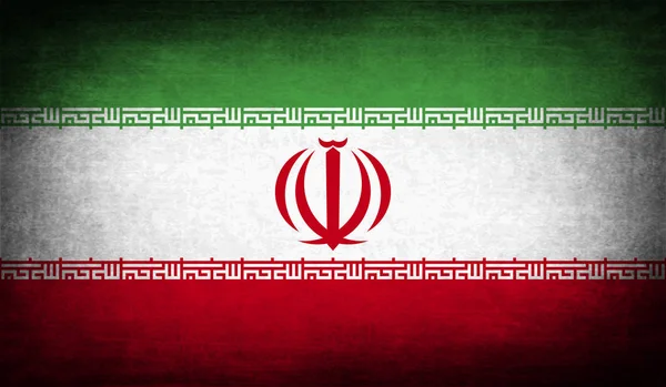Irán Zászlaja Régi Textúrájú Illusztráció — Stock Fotó