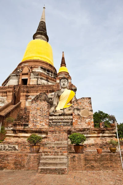 Wat Yai Chai Mongkol Ayutthaya Thaiföld — Stock Fotó