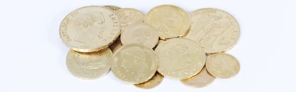 Algunas Monedas Oro Francesas Con Napoleón Luis Xviii — Foto de Stock