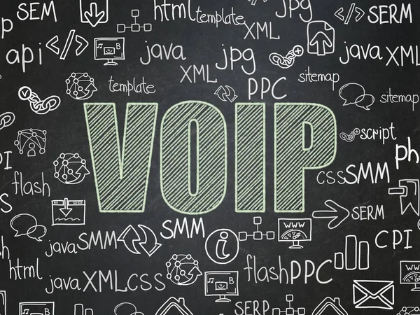 Web Design Concept Chalk Green Text Voip School Board Background — Stock Photo, Image