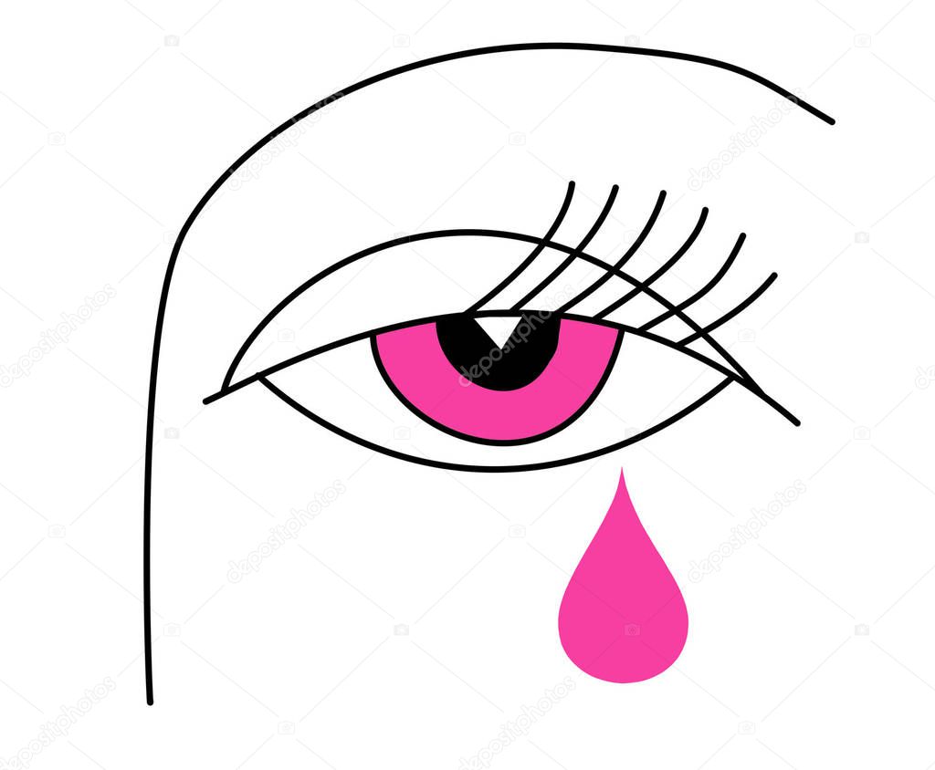 Drawing of the eye of the woman