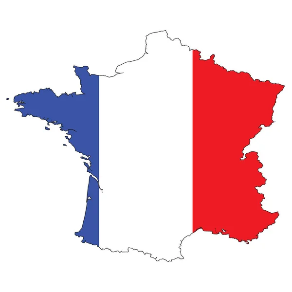 Içinde Fransa Bayrağı Olan Ülke Anahat — Stok fotoğraf