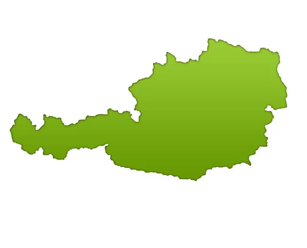 Austria Map Gradient Green Isolated White Background — Stock Photo, Image