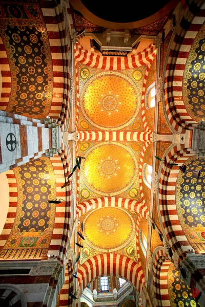 Interior Catedral Notre Dame Marsella Francia — Foto de Stock