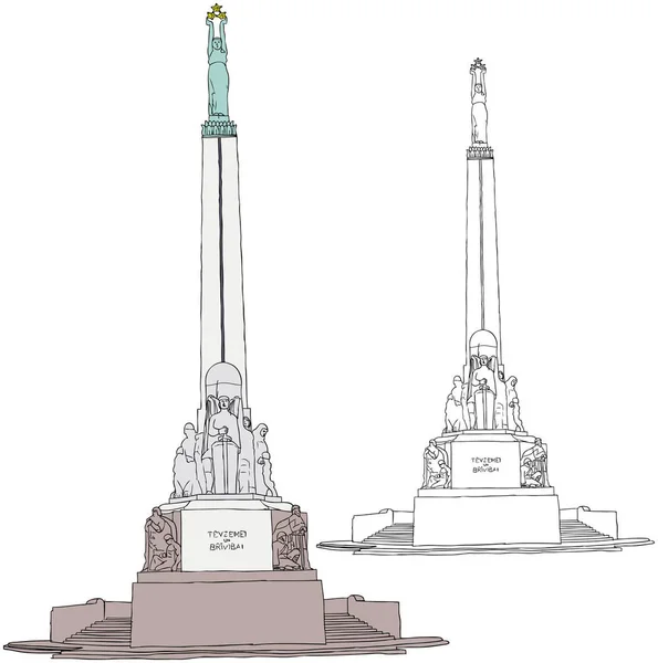Illustrazione Del Monumento Alla Libertà Riga — Foto Stock