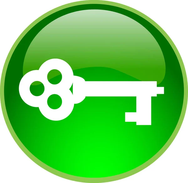 Ilustrace Zeleného Zabezpečeného Tlačítka — Stock fotografie