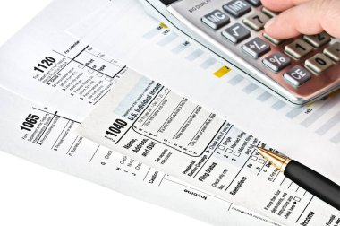 Tax forms 1040,1065,1120. U.S Income Tax Return. clipart