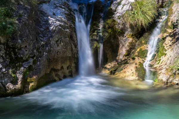 Cachoeira Val Vertova Torrent Lombardia Perto Bergamo Itália — Fotografia de Stock