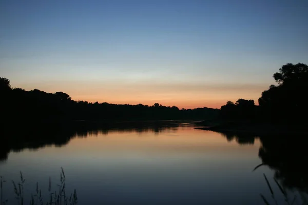 ザクセン アンハルトのエルベ川の日の出 ドイツ — ストック写真