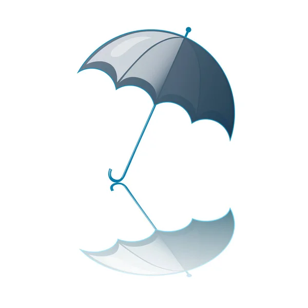 Rain Umbrella Dark Blue White Background — Stock Photo, Image