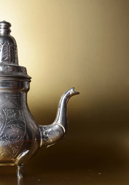 Decorative Silver Tea Pot — Stock Photo, Image