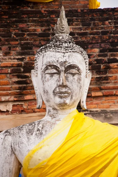 Estátua Buda Sentado Wat Phra Rattana Mahathat Templo Ayutthaya Tailândia — Fotografia de Stock