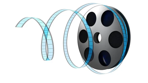 Illusztráció Egy Film Roll Megnyitott Elkülönített — Stock Fotó