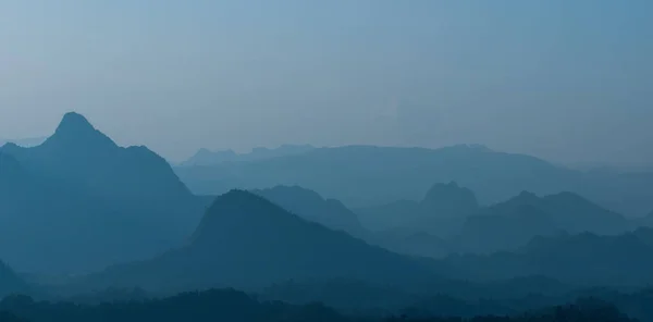 Capa Montañas Norte Amanecer Tailandia — Foto de Stock