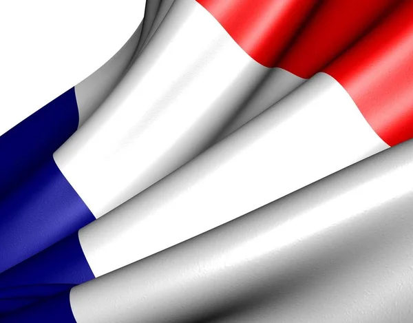 Флаг Франции Белом Фоне Закрыть — стоковое фото
