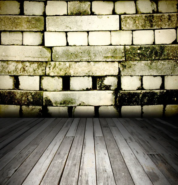 Старий Гранжевий Інтер Цегляною Стіною — стокове фото