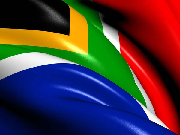 南アフリカ共和国の旗 クローズ アップ — ストック写真