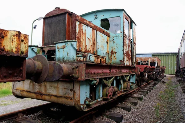 Comboio Diesel Vintage Ser Renovado Estado Enferrujado — Fotografia de Stock