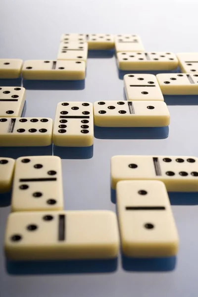 Primer Plano Colocación Ladrillos Domino — Foto de Stock
