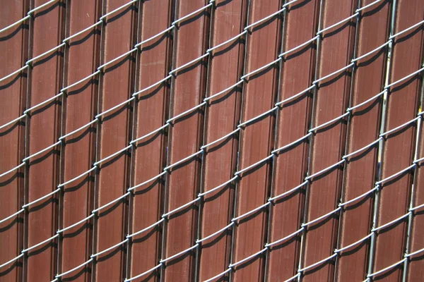 Close Chain Link Fence Showing Unique Pattern — Stock Photo, Image