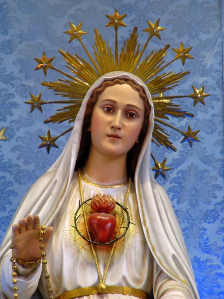 Detalle Estatua Nuestra Señora Fátima Gwardamangia Malta — Foto de Stock