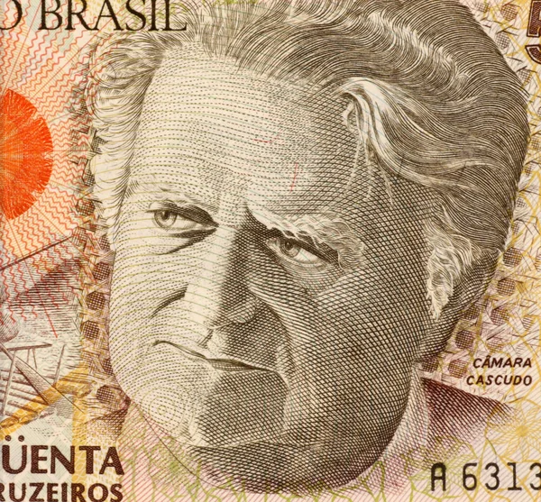 Camara Cascudo on 50000 Cruzerios 1992 Banknote from Brazil. Anthropologist, folklorist, historian, lawyer, journalist and lexicographer.