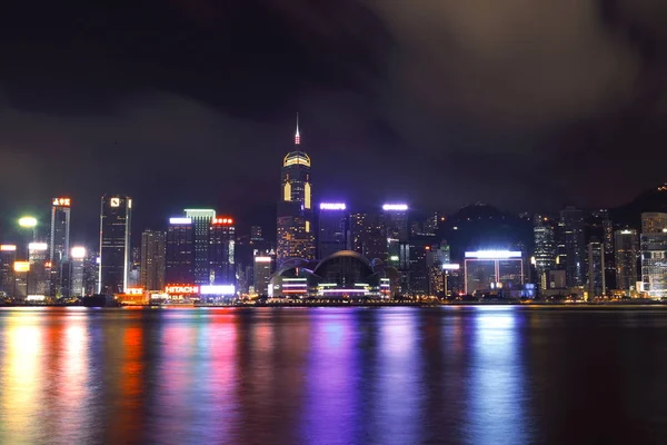Kowloon Hongkong Hong Kong Haven Laser Show Skyline — Stockfoto