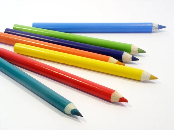 Lápices Colores Brillantes Aprendizaje Creativo — Foto de Stock