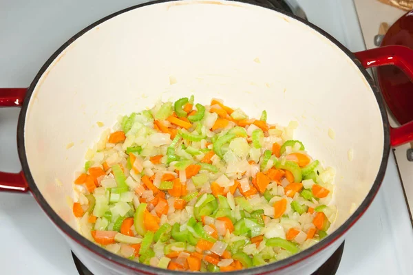 Verduras Recién Cortadas Cebollas Zanahorias Apio — Foto de Stock