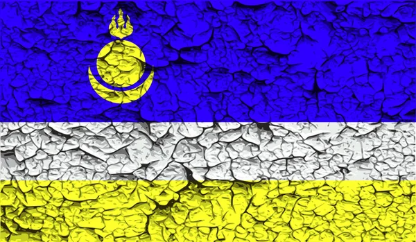 Bandiera Buryatia Con Vecchia Texture Illustrazione — Foto Stock